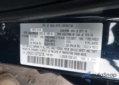 2016 Mazda Cx-5 Touring from USA, damaged, VIN JM3KE4CYXG0732706